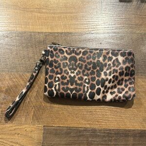 Express. Leopard print clutch/wristlet